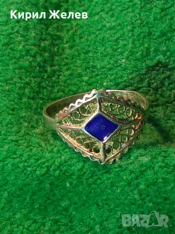 СТАРИНЕН ЕМАЙЛИРАН ФИЛИГРАНЕН ПРЪСТЕН СРЕБРО 800 ФИНА РЪЧНА РЕТРО АРТ ИЗРАБОТКА 47594, снимка 13 - Антикварни и старинни предмети - 49606653