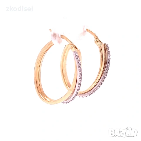 Златни обеци 2,77гр. 14кр. проба:585 модел:36961-1, снимка 2 - Обеци - 53423629