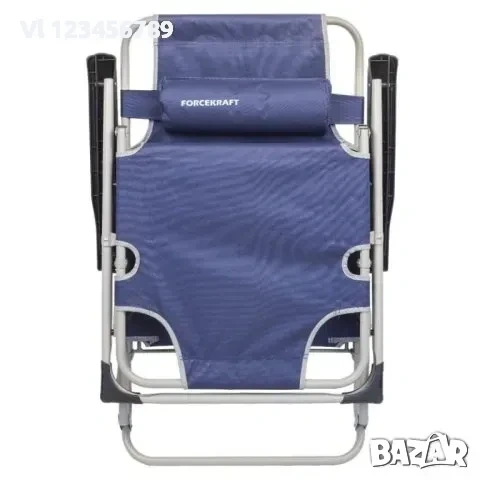 Сгъваем Усилен Шезлонг с подлакътник и възглавница, снимка 2 - Къмпинг мебели - 53833510