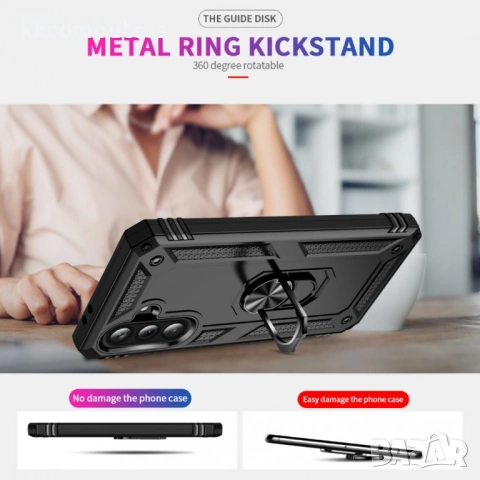 Калъф за Samsung Galaxy A37 5G с Въртящ се Пръстен - PC+TPU, Военна защита, 7 цвята, снимка 8 - Калъфи, кейсове - 54055096