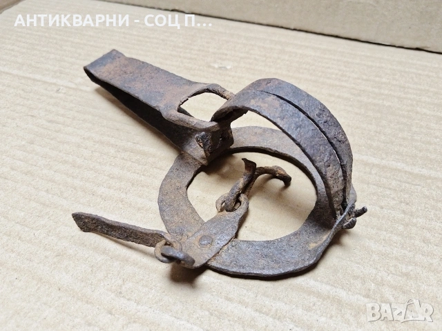 Стар Кован Малък Капан За Животни / НОМЕР 639., снимка 2 - Антикварни и старинни предмети - 53289162