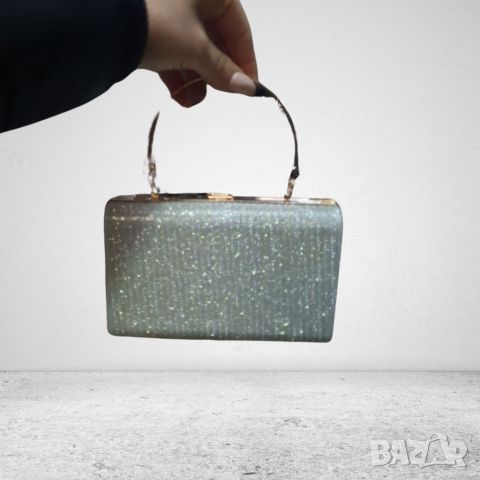 Дамска официална чанта в модерни брокатени цветове, снимка 3 - Чанти - 46399634