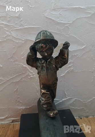 Бронзова пластика "Миньорче" Италия, снимка 8 - Антикварни и старинни предмети - 53730667