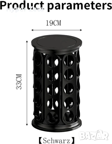 Въртяща стойка за капсули кафе до 40 броя метална черна за Dolce Gusto, снимка 2 - Кафемашини - 53956633