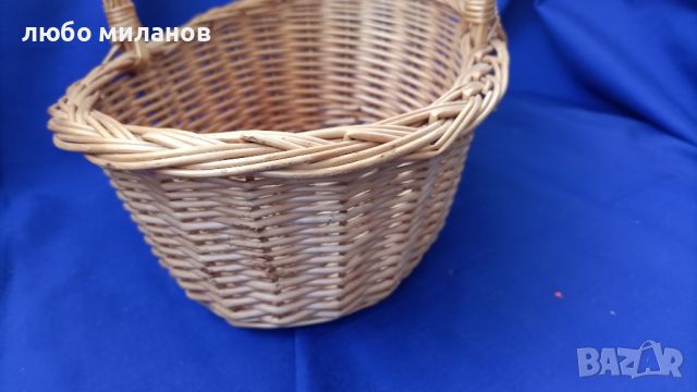 Стара плетена кошница, елипсовидна, снимка 6 - Антикварни и старинни предмети - 46331617