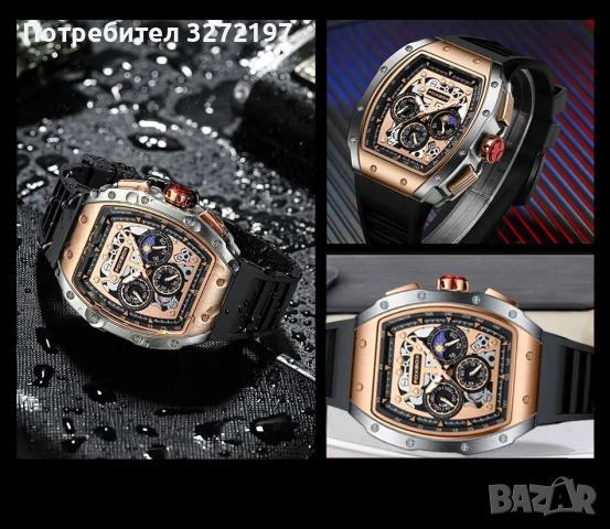 2024 FOXBOX луксозен кварцов часовник,водоустойчив,хронограф, снимка 5 - Мъжки - 45009800