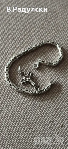 Две сребърни гривни и кръстче , снимка 13 - Гривни - 49751836