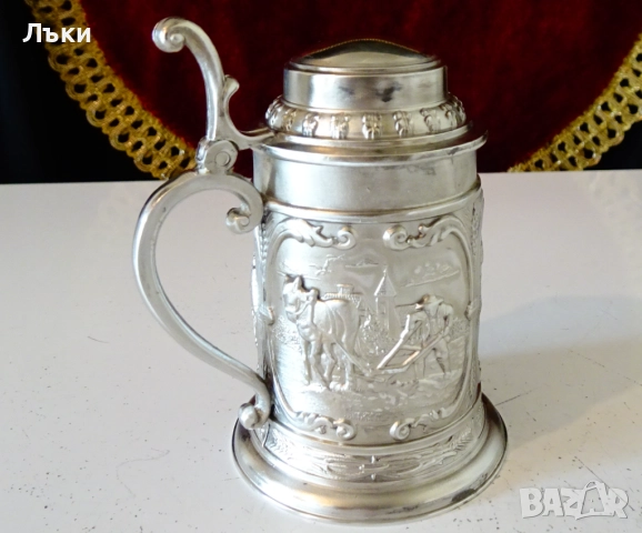 Калаена халба с картини Оран,Сеитба,Жътва. 