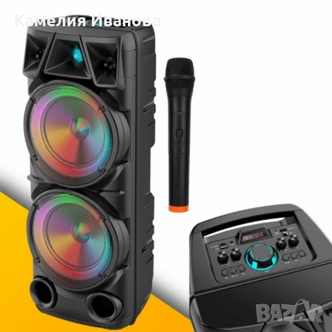 Bluetooth тонколона speaker ZQS-8210 2x8" 4800mAh