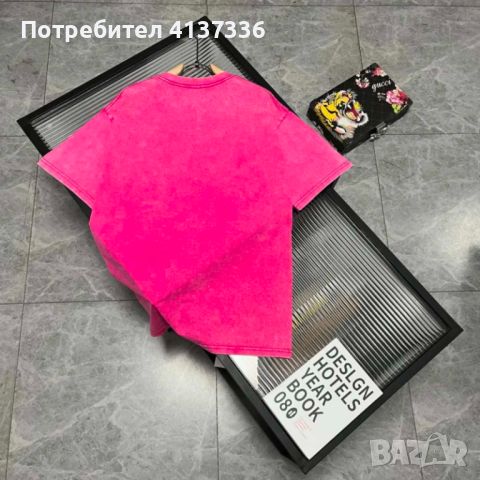 Дамска розова тениска Balenciaga, снимка 2 - Тениски - 46385671
