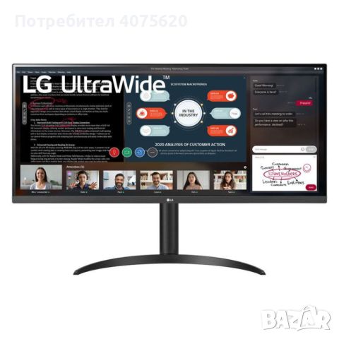 Монитор LG 34WP500-B, снимка 3 - Монитори - 45417852