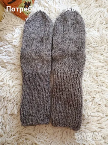 Ръчно плетени мъжки чорапи от вълна, размер 42, снимка 1