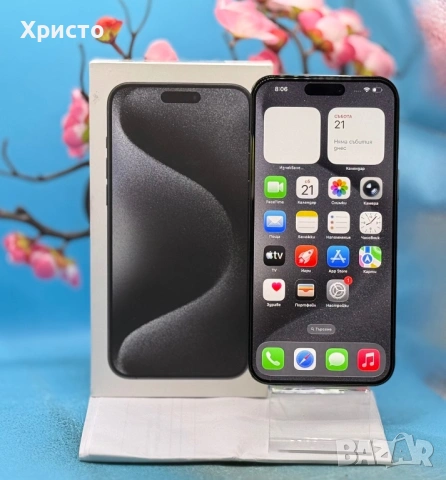 ГАРАНЦИОНЕН!!! Apple iPhone 15 Pro Max, 256GB, 5G, Black Titanium  , снимка 2 - Apple iPhone - 53600908