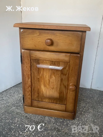 Масивно дървено нощно шкафче, снимка 2 - Шкафове - 54287836