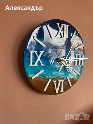 Часовник с епоксидна смола, снимка 5 - Стенни часовници - 53840362