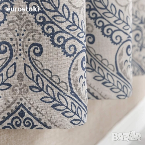 TOPICK Комплект от 2 непрозрачни завеси, 130 х 175 см, термоизолирана завеса с капси, флорален принт, снимка 4 - Пердета и завеси - 51855129