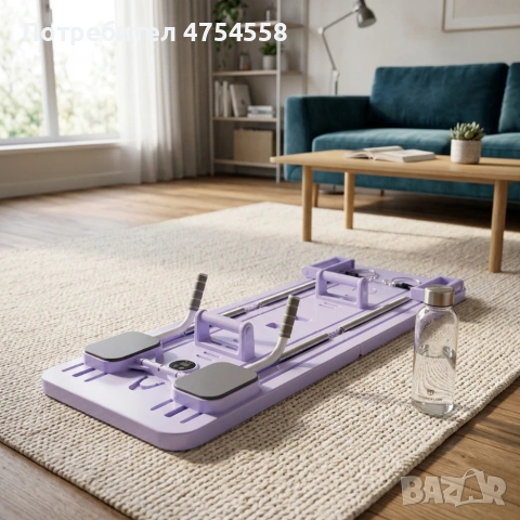 Фитнес дъска за пилатес 3 в 1 – ластици за съпротивление, таймер и стойка за телефон