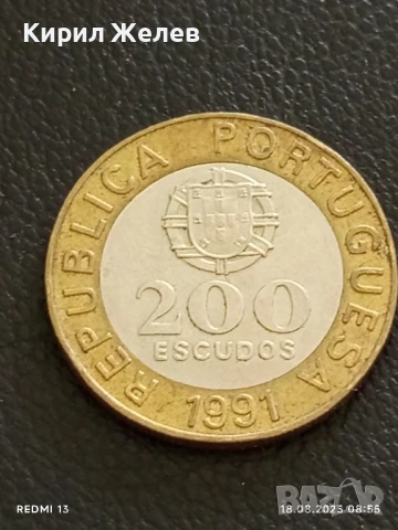 Монета 200 ескудо 1991г. Португалия за КОЛЕКЦИЯ ДЕКОРАЦИЯ 14959, снимка 2 - Нумизматика и бонистика - 51399264