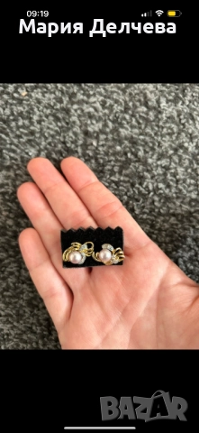 Обеци с дизайн от малки перли- форма Раче🦀