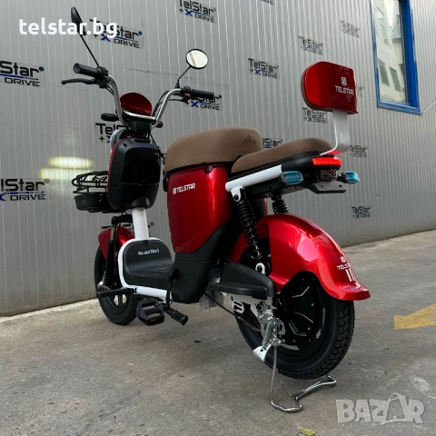 Eлектрически скутер TELSTAR EMAL 1200W с двойна седалка и възможност за педали Нов модел 2025, снимка 14 - Мотоциклети и мототехника - 52426374