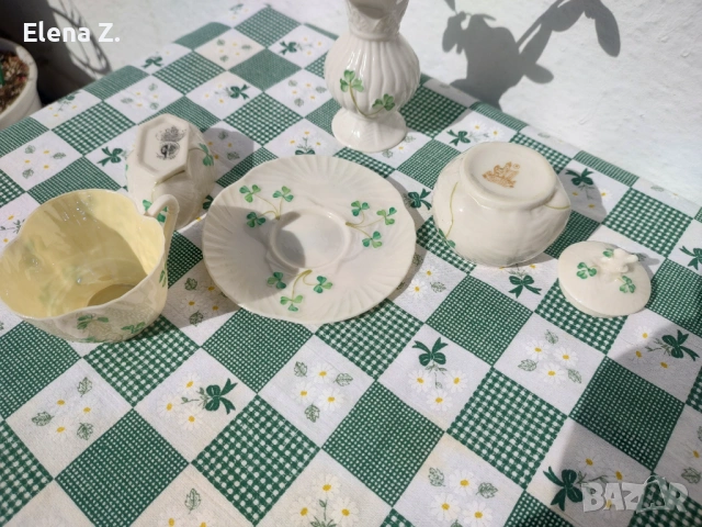 Комплект ръчно изработени съдове Belleek Ирландия - 3, снимка 7 - Декорация за дома - 53656486