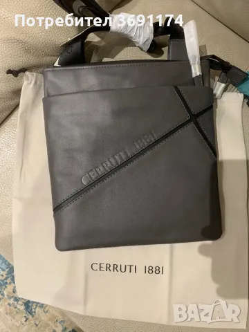 Cerruti 1881 - Оригинална мъжка чанта естествена кожа, снимка 13 - Чанти - 48951289