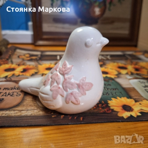 Авторско керамично птиче.