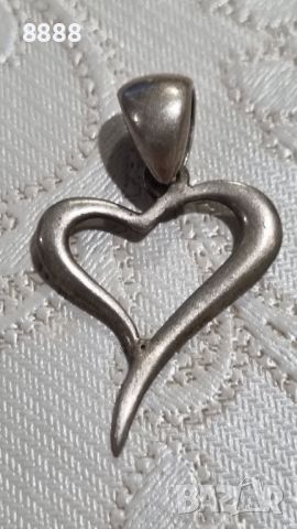 Сребърна висулка сърце 4 грама , снимка 2 - Колиета, медальони, синджири - 45573377
