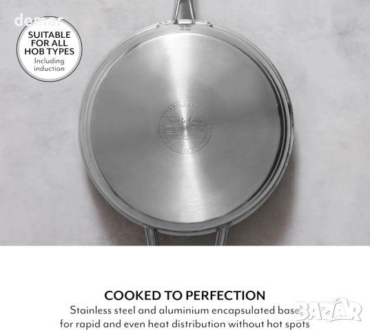 Sur La Table SLT900229 28 см мулти-тенджера с капак, нитована стоманена дръжка, снимка 5 - Съдове за готвене - 52441871