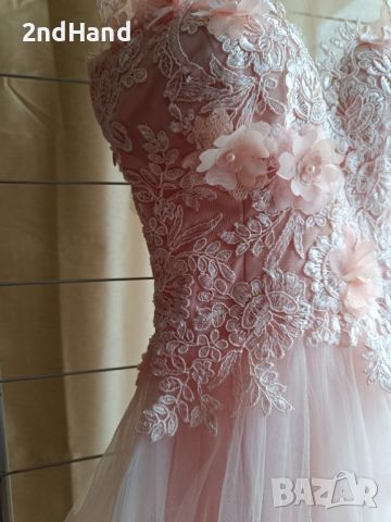 Нежна розова бална рокля ХС/С, снимка 4 - Рокли - 45680637