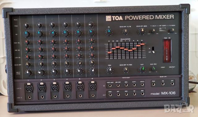 TOA POWERED MIXER MODEL MX-106 , снимка 5 - Ресийвъри, усилватели, смесителни пултове - 46229622