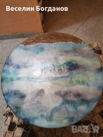 Холна масичка стъкло и епоксидна смола, снимка 8 - Маси - 52848907