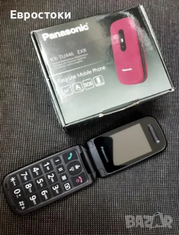 Мобилен телефон за възрастни хора Panasonic KX-TU446, един порт за SIM, 2G, български език, снимка 8 - Други - 47199103