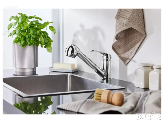 НОВИ! Смесител за мивка с изтеглящ се душ хром, снимка 4 - Смесители - 51693745