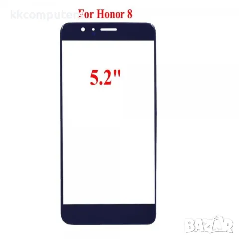 Стъкло за Huawei Honor 8 / Черно / Баркод : 563006, снимка 1 - Резервни части за телефони - 47705033