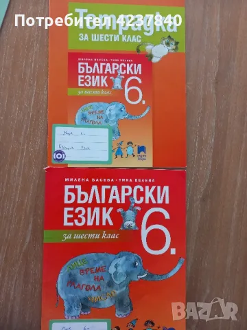 Учебник с работна тетрадка по български език за 6 клас на издателство Просвета, снимка 1 - Учебници, учебни тетрадки - 47264508