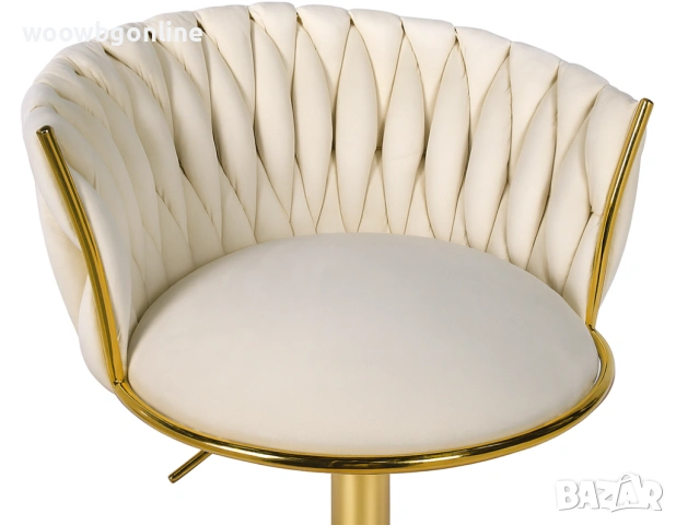 Луксозен тапициран кадифен табрет - 2 броя, снимка 7 - Столове - 53246608