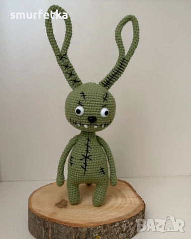 Плетена играчка зомби заек, снимка 3 - Плюшени играчки - 52337832