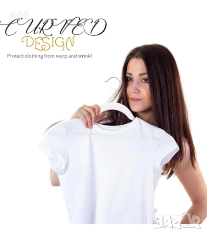 22 броя бели кадифени закачалки, снимка 3 - Други стоки за дома - 54281178