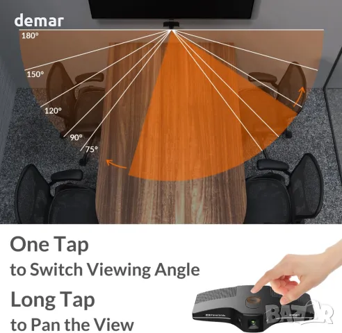 Innex C831 180° панорамна 4K уеб камера с микрофон, AI Face Tracking, снимка 3 - Други - 48481441