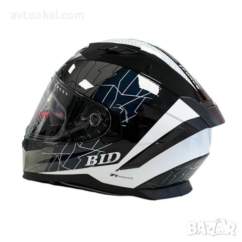 КАСКА ЗА МОТОР С ОЧИЛА, Размери S, M, L, XL - Черно/Бяло - 721435, снимка 5 - Аксесоари и консумативи - 51224890