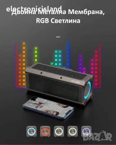 Безжична колона Blitzwolf BW-WA3, 100W, 5000mAh, RGB, Bluetooth 5.0, снимка 5 - Bluetooth тонколони - 47562905