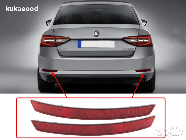 Рефлектор за задна броня на Skoda Superb B8, снимка 3 - Части - 54105972