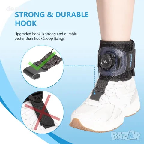 joingood с Reel-Adjust Dorsiflexion, AFO Foot Drop Brace за ходене с обувки (L/XL), снимка 5 - Други - 47107385