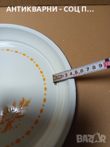 Соц Стар Масивен Емайлиран Поднос Тавичка Тава. , снимка 7 - Антикварни и старинни предмети - 51781355