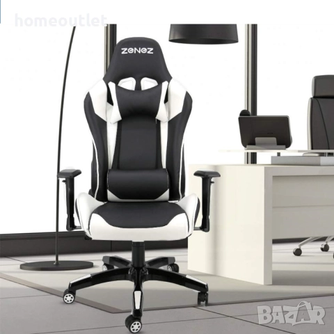 ПРОМОЦИЯ Геймърски / офис стол с ергономичен дизайн ZENEZ HL-W (YIZI), снимка 2 - Столове - 52838733