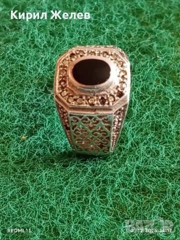 Авторски сребърен пръстен майсторска орнаментика с ЧЕРЕН ОНИКС ювелирна изработка 33480