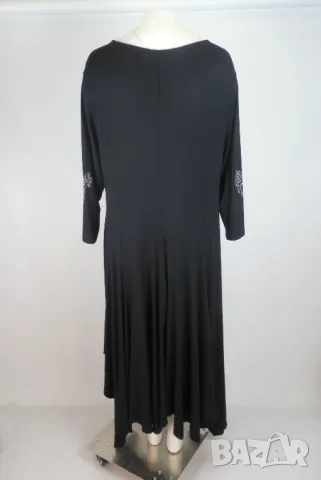 XXL-XXXL Дълга черна трикотажна рокля, снимка 4 - Рокли - 50349357