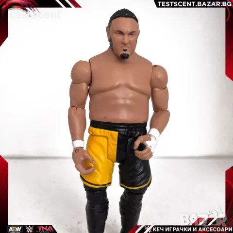 Екшън фигура WWE Samoa Joe Самоа Джо Black/Yellow Basic Mattel играчка, снимка 12 - Колекции - 48362697