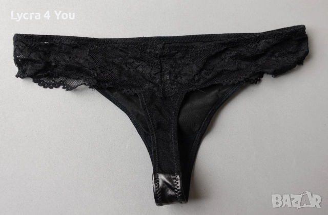 Zeeman S черна полупрашка с кожа и дантела, снимка 5 - Бельо - 52459723